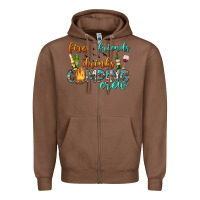 Chestnut fires friends drinks camping crew Zipper Hoodie - texasbilliewilder