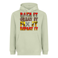Matcha race it great it fix it repeat it Heavyweight Hoodie - Zillion Design Studio
