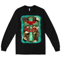 Black cross faith background Long Sleeve Tee - BarkalooDesign
