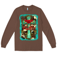 Chestnut cross faith background Long Sleeve Tee - BarkalooDesign
