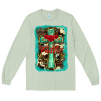Matcha cross faith background Long Sleeve Tee - BarkalooDesign