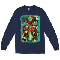 Navy cross faith background Long Sleeve Tee - BarkalooDesign