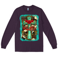 Plum cross faith background Long Sleeve Tee - BarkalooDesign