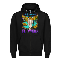 Black find someone who grows flowers Zipper Hoodie - texasbilliewilder