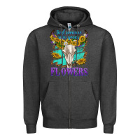 Charcoal Heather find someone who grows flowers Zipper Hoodie - texasbilliewilder