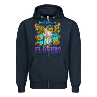 Navy find someone who grows flowers Zipper Hoodie - texasbilliewilder
