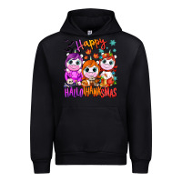 Black Happy Hallothanksmas unicorns Urban Hoodie - NancyCooperArtShop