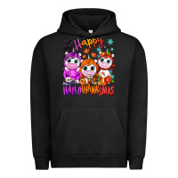 Pigment Black Happy Hallothanksmas unicorns Urban Hoodie - NancyCooperArtShop