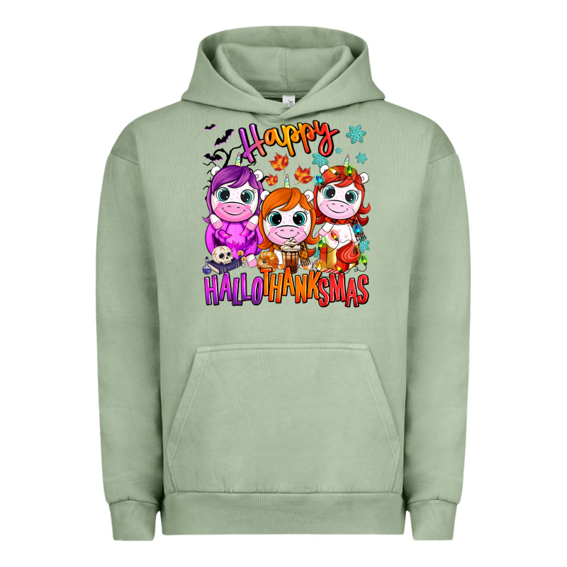 Happy Hallothanksmas Unicorns Urban Hoodie by NancyCooperArtShop | Teevron