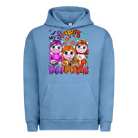 Pigment Pebble Blue Happy Hallothanksmas unicorns Urban Hoodie - NancyCooperArtShop