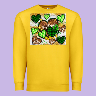 St. Patrick's Day Hearts Tumbler Premium Sweatshirt Designed By Neo Western