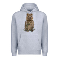 Heather Grey Quokka Premium Hoodie - LillyAllenDesigns