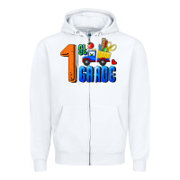 White First Grade Zipper Hoodie - RanaPortraitStore