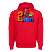 Red Second Grade Zipper Hoodie - RanaPortraitStore