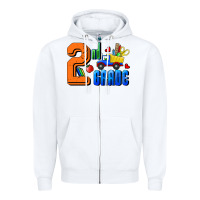 White Second Grade Zipper Hoodie - RanaPortraitStore