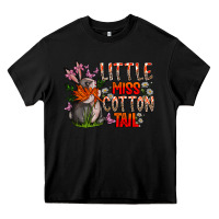 Black Little Miss Cotton Tail Heavy Core Tee - CowhideDigitalArt