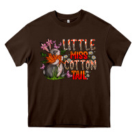 Chocolate Brown Little Miss Cotton Tail Heavy Core Tee - CowhideDigitalArt