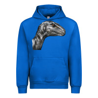 Cobalt Velociraptor Face Urban Hoodie - LillyAllenDesigns