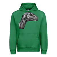 Emerald Velociraptor Face Urban Hoodie - LillyAllenDesigns