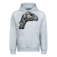Heather Grey Velociraptor Face Urban Hoodie - LillyAllenDesigns