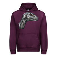 Mauve Wine Velociraptor Face Urban Hoodie - LillyAllenDesigns
