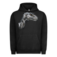 Pigment Black Velociraptor Face Urban Hoodie - LillyAllenDesigns