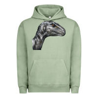 Pigment Oil Green Velociraptor Face Urban Hoodie - LillyAllenDesigns