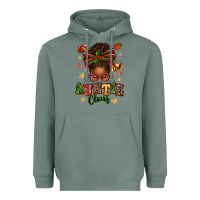 Sage Auntie Claus Afro Messy Bun Heavyweight Hoodie - texasbilliewilder