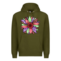 Army Green easter spring sunflower Premium Hoodie - Jasminsmagicworld