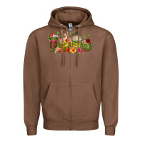 Chestnut floral hustler coffee cups Zipper Hoodie - texasbilliewilder
