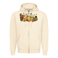 Sandshell floral hustler coffee cups Zipper Hoodie - texasbilliewilder