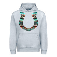 Heather Grey serape turquoise horseshoe Urban Hoodie - Jasminsmagicworld