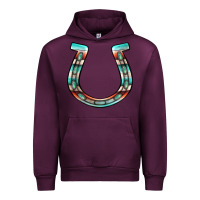 Mauve Wine serape turquoise horseshoe Urban Hoodie - Jasminsmagicworld