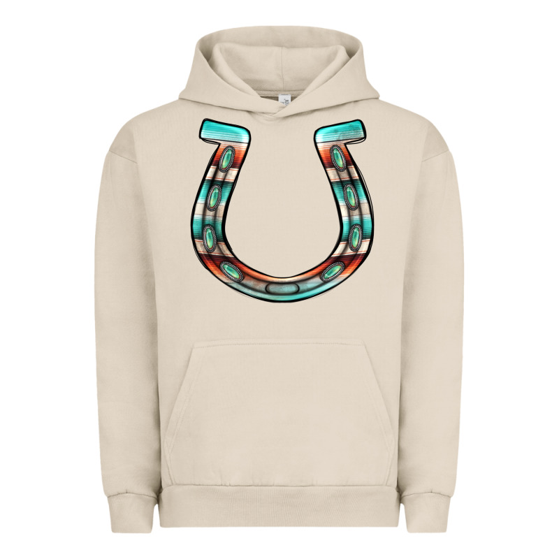 Serape Turquoise Horseshoe Urban Hoodie by Jasminsmagicworld | Teevron