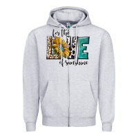 Heather Grey for the love of sunshine Zipper Hoodie - texasbilliewilder