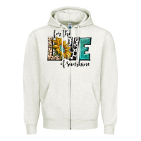 Oatmeal Heather for the love of sunshine Zipper Hoodie - texasbilliewilder