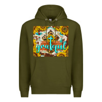Army Green grateful cross Premium Hoodie - BarkalooDesign