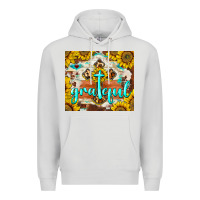 Dove Grey grateful cross Premium Hoodie - BarkalooDesign