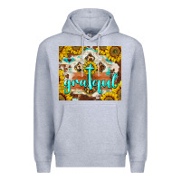 Heather Grey grateful cross Premium Hoodie - BarkalooDesign