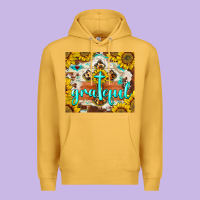 Grateful Cross Premium Hoodie Designed By Barkaloodesign