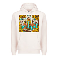 Pale Pink grateful cross Premium Hoodie - BarkalooDesign