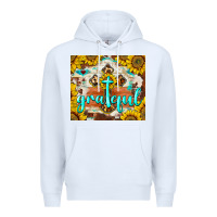 White grateful cross Premium Hoodie - BarkalooDesign