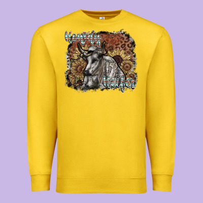 Howdy Heifer Premium Sweatshirt Designed By Sublimationcraftshop