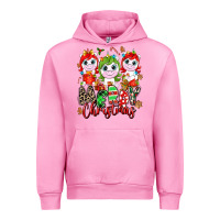 Fuchsia Pink Merry Christmas unicorns Urban Hoodie - NancyCooperArtShop
