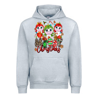 Heather Grey Merry Christmas unicorns Urban Hoodie - NancyCooperArtShop