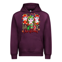 Mauve Wine Merry Christmas unicorns Urban Hoodie - NancyCooperArtShop