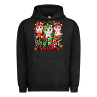 Pigment Black Merry Christmas unicorns Urban Hoodie - NancyCooperArtShop