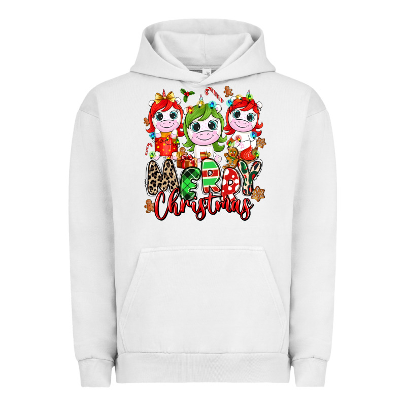 Merry Christmas Unicorns Urban Hoodie by NancyCooperArtShop | Teevron