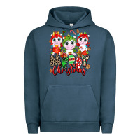 Pigment Midnight Navy Merry Christmas unicorns Urban Hoodie - NancyCooperArtShop