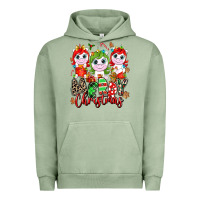 Pigment Oil Green Merry Christmas unicorns Urban Hoodie - NancyCooperArtShop
